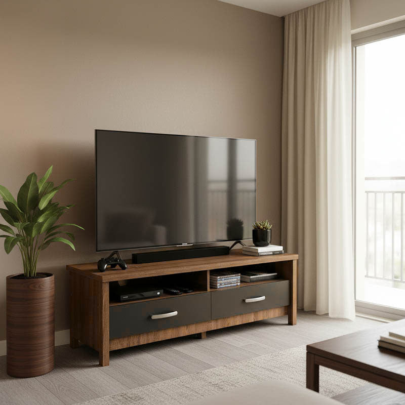 Έπιπλο τηλεόρασης Podizor  σε oak-ανθρακί απόχρωση 120x45x42.5εκ - Pakobazaar