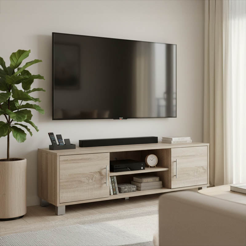 Έπιπλο τηλεόρασης Serank  σε sonoma απόχρωση 120x40x40εκ - Pakobazaar