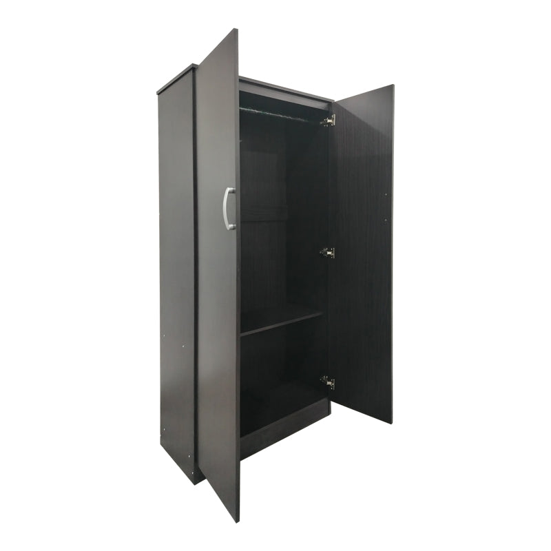 Ντουλάπα δίφυλλη Athos  σε wenge απόχρωση 80x42x180εκ - Pakobazaar