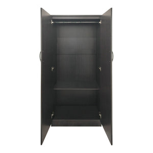 Ντουλάπα δίφυλλη Athos  σε wenge απόχρωση 80x42x180εκ - Pakobazaar