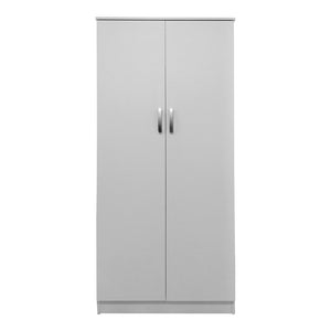 Ντουλάπα δίφυλλη Athos  σε λευκή απόχρωση 80x42x180εκ - Pakobazaar