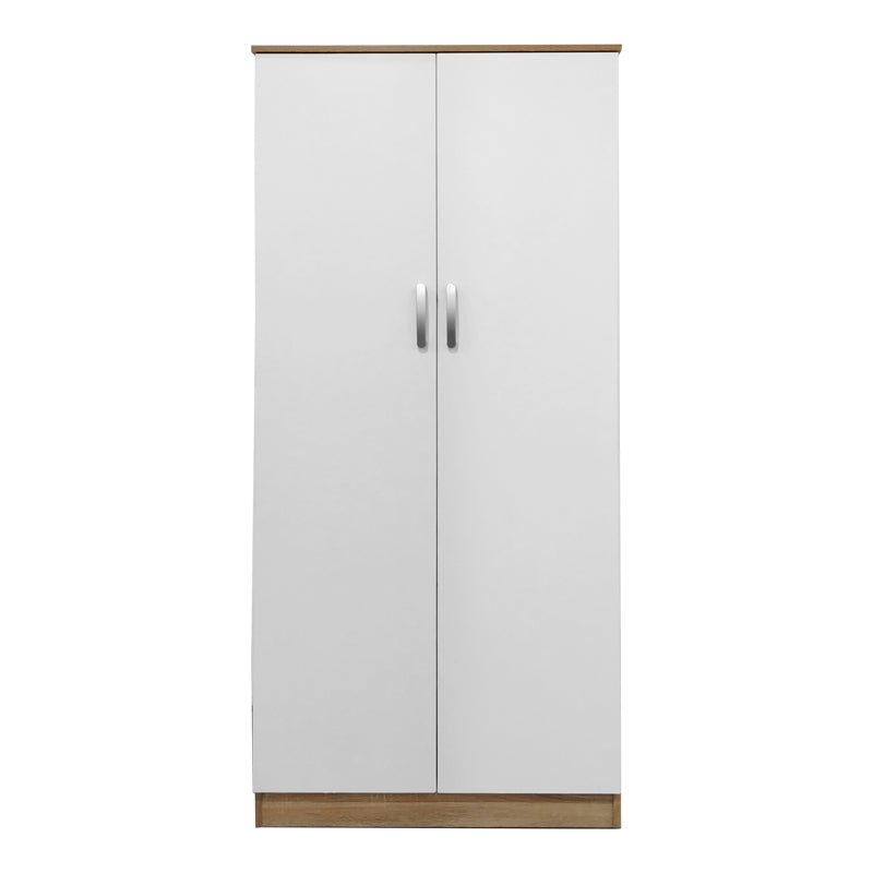 Ντουλάπα δίφυλλη Athos  σε sonoma-λευκή απόχρωση 80x42x180εκ - Pakobazaar