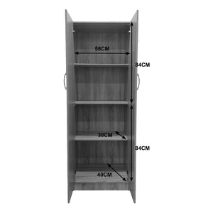 Ντουλάπα δίφυλλη Athos  σε wenge απόχρωση 60x42x180εκ - Pakobazaar