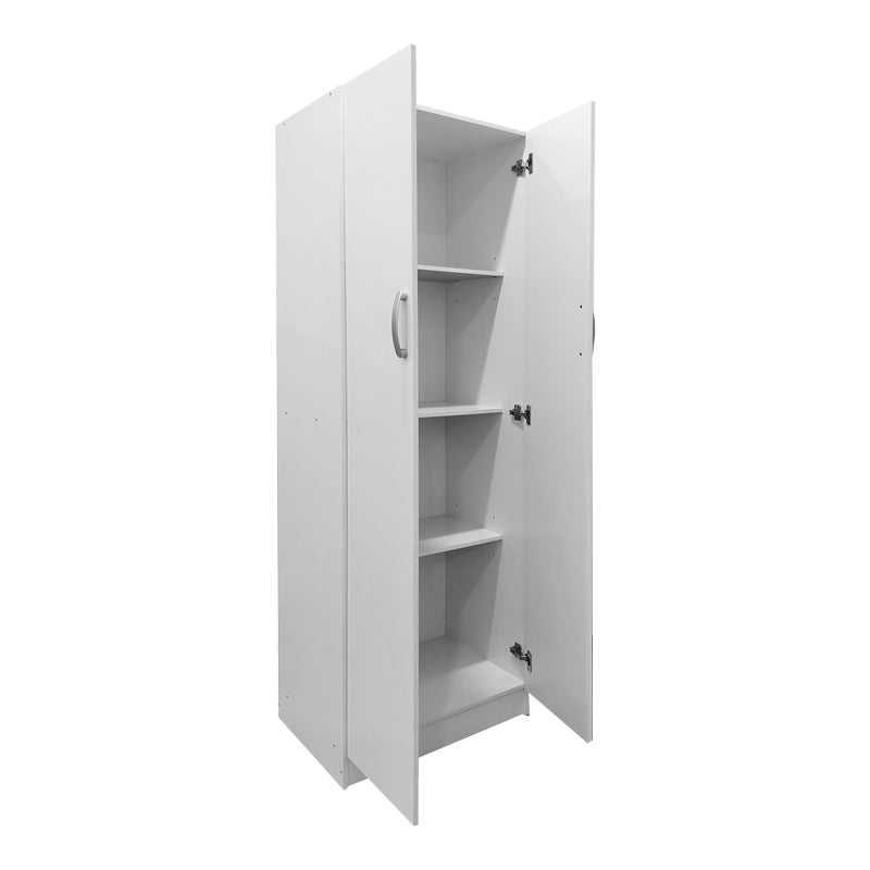 Ντουλάπα δίφυλλη Athos  σε λευκή απόχρωση 60x42x180εκ - Pakobazaar