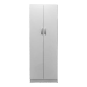 Ντουλάπα δίφυλλη Athos  σε λευκή απόχρωση 60x42x180εκ - Pakobazaar