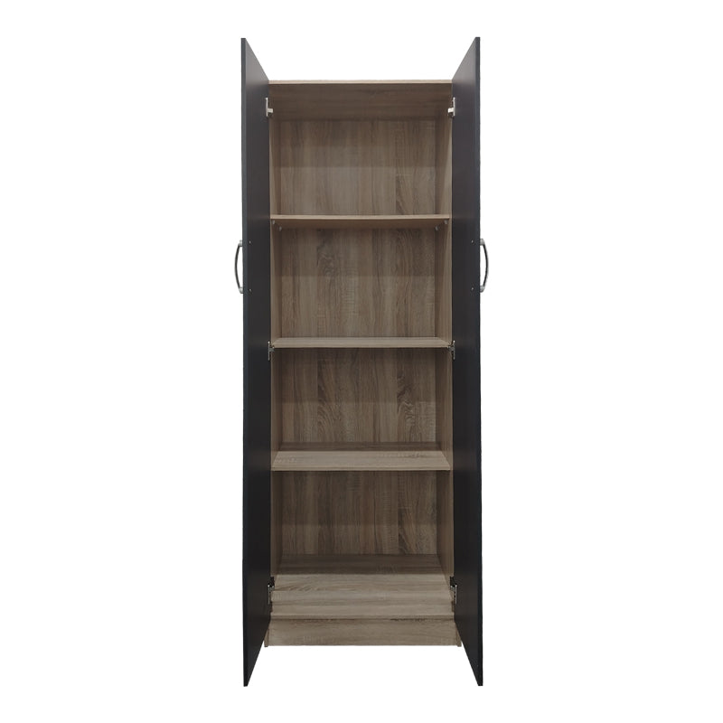 Ντουλάπα δίφυλλη Athos  σε sonoma-ανθρακί απόχρωση 60x42x180εκ - Pakobazaar