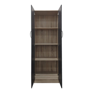 Ντουλάπα δίφυλλη Athos  σε sonoma-ανθρακί απόχρωση 60x42x180εκ - Pakobazaar