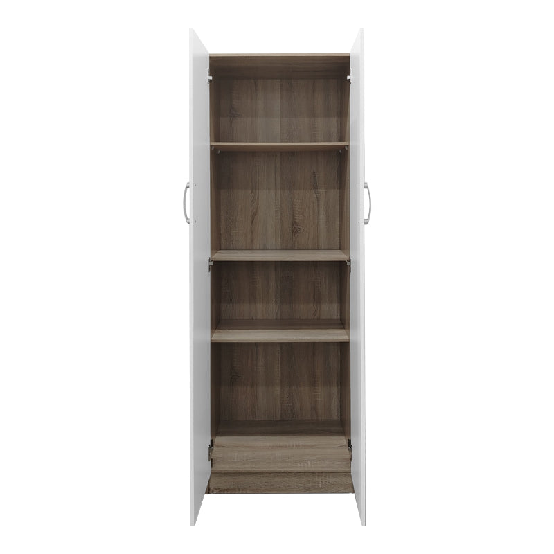 Ντουλάπα δίφυλλη Athos  σε sonoma-λευκή απόχρωση 60x42x180εκ - Pakobazaar