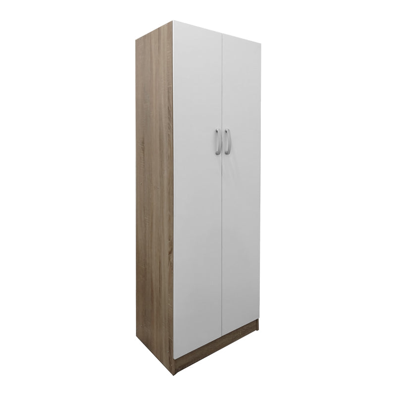Ντουλάπα δίφυλλη Athos  σε sonoma-λευκή απόχρωση 60x42x180εκ - Pakobazaar