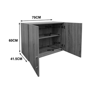 Ντουλάπα δίφυλλη με 2 συρτάρια και πατάρι Athos  σε oak απόχρωση 80x42x240εκ - Pakobazaar