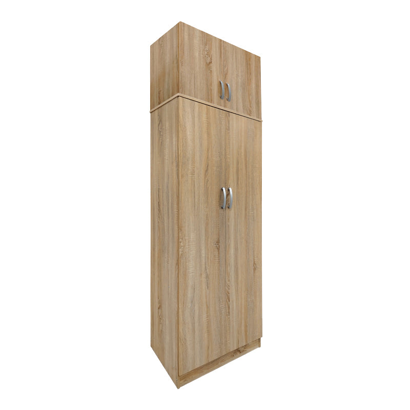 Ντουλάπα δίφυλλη και πατάρι Athos  σε oak απόχρωση 80x42x240εκ - Pakobazaar
