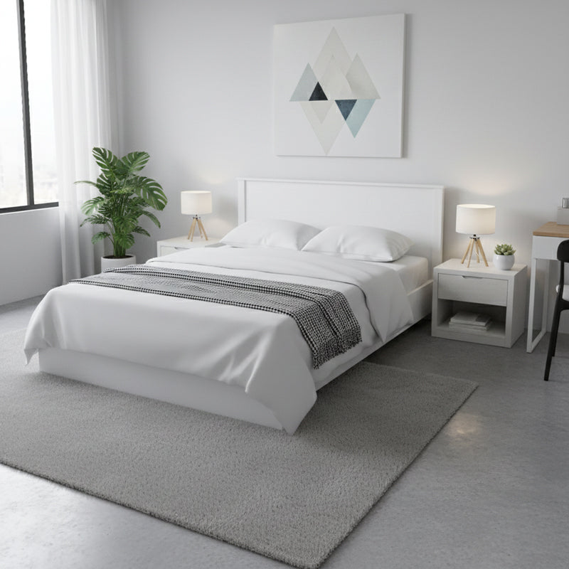 Κρεβάτι Athos  σε λευκή απόχρωση 160x200εκ - Pakobazaar