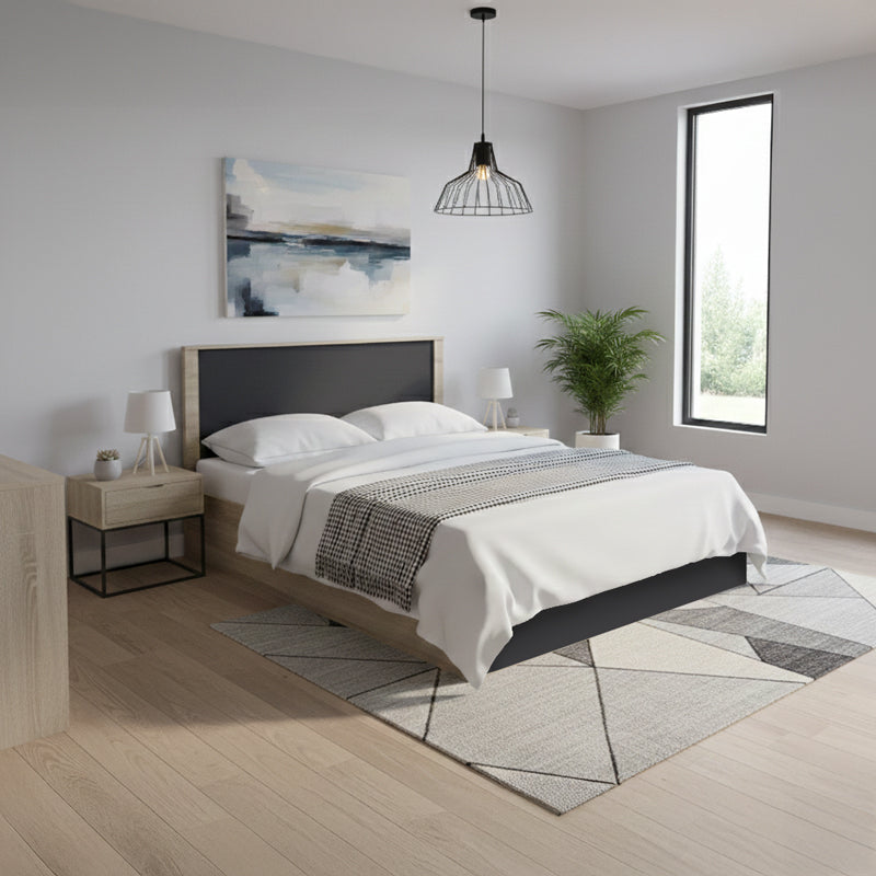 Κρεβάτι Athos  σε sonoma-ανθρακί απόχρωση 160x200εκ - Pakobazaar