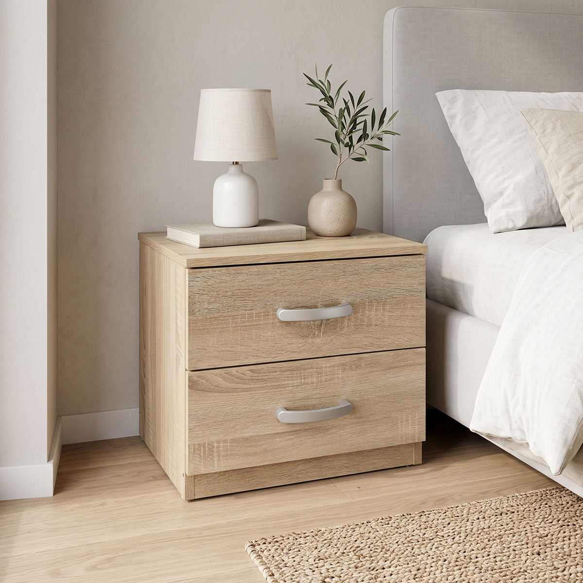 Κομοδίνο Athos  σε sonoma απόχρωση 48x40x41.5εκ - Pakobazaar
