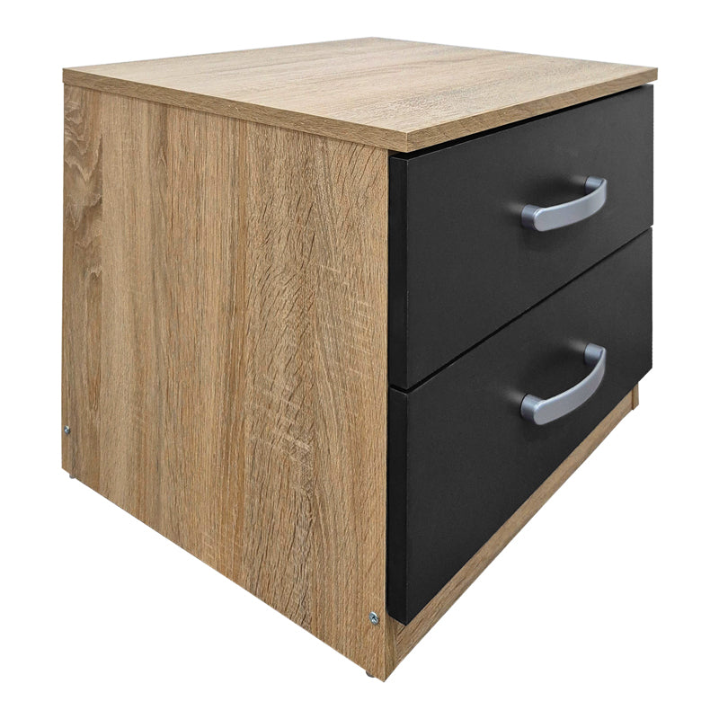 Κομοδίνο Athos  σε sonoma-ανθρακί απόχρωση 48x40x41.5εκ - Pakobazaar