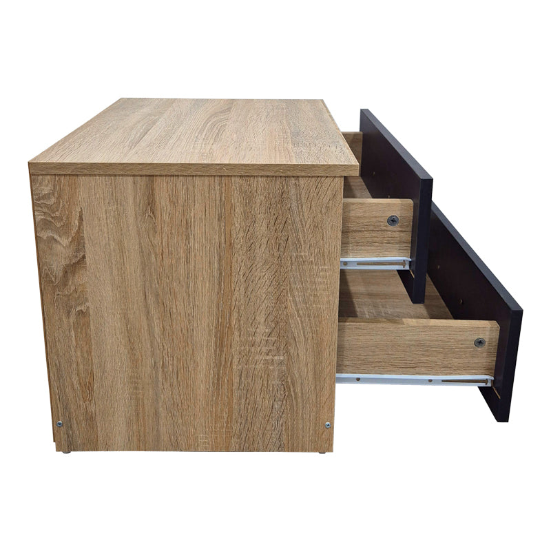 Κομοδίνο Athos  σε sonoma-ανθρακί απόχρωση 48x40x41.5εκ - Pakobazaar