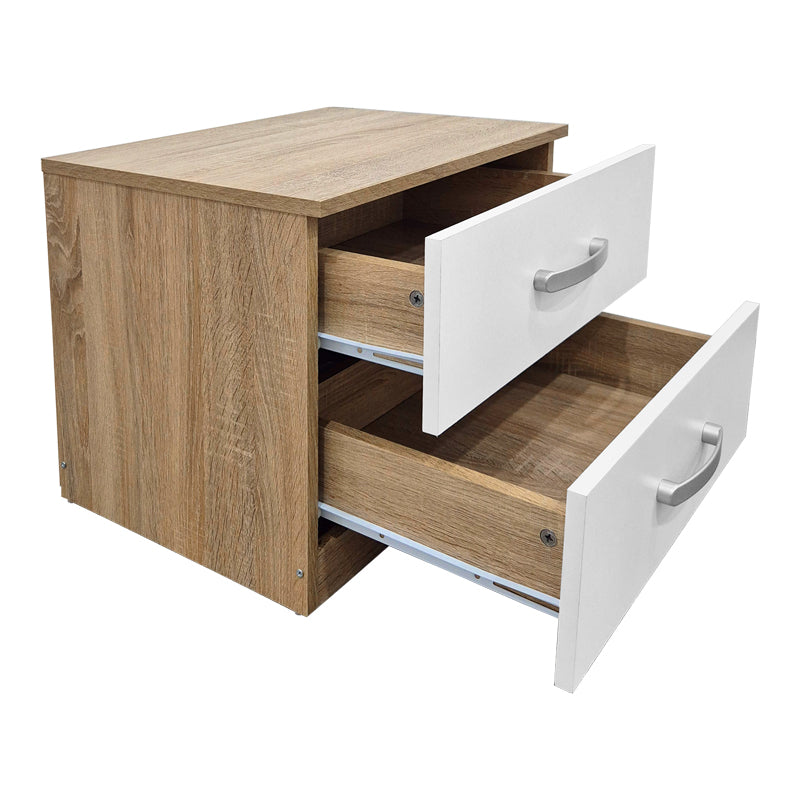 Κομοδίνο Athos  σε sonoma-λευκή απόχρωση 48x40x41.5εκ - Pakobazaar