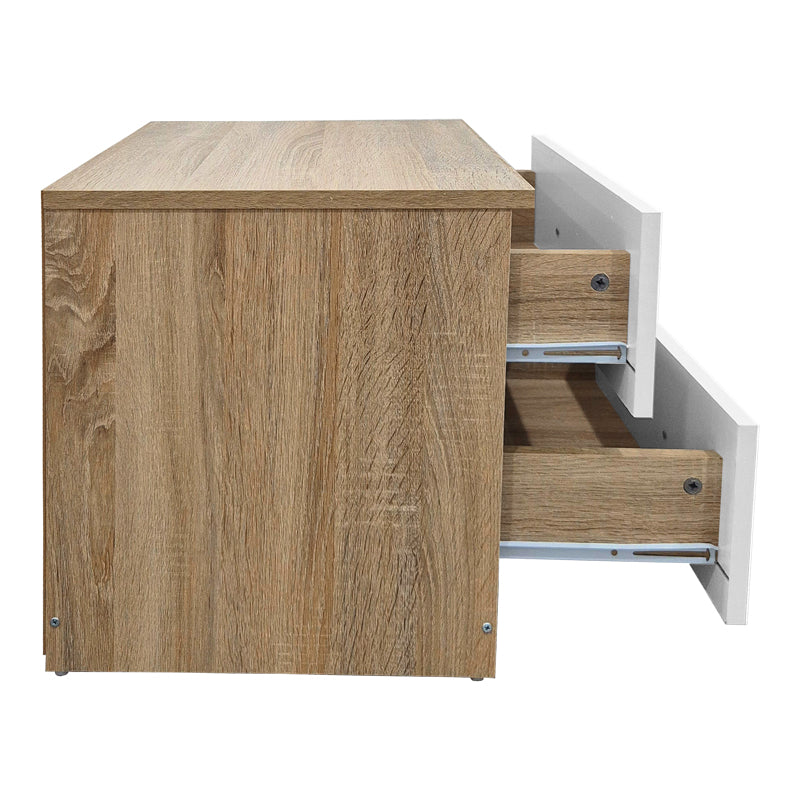 Κομοδίνο Athos  σε sonoma-λευκή απόχρωση 48x40x41.5εκ - Pakobazaar