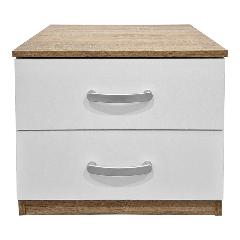 Κομοδίνο Athos  σε sonoma-λευκή απόχρωση 48x40x41.5εκ - Pakobazaar