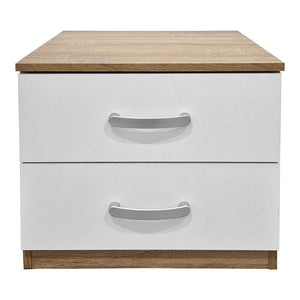 Κομοδίνο Athos  σε sonoma-λευκή απόχρωση 48x40x41.5εκ - Pakobazaar