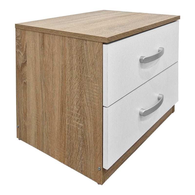 Κομοδίνο Athos  σε sonoma-λευκή απόχρωση 48x40x41.5εκ - Pakobazaar