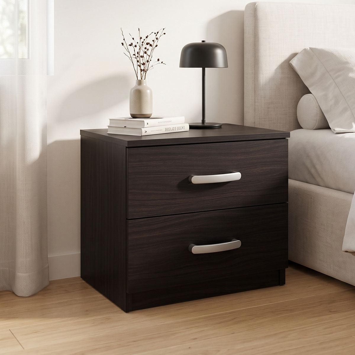 Κομοδίνο Athos  σε wenge απόχρωση 48x40x41.5εκ - Pakobazaar