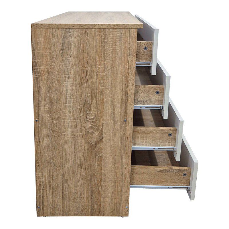 Συρταριέρα Athos  σε sonoma-λευκή απόχρωση 80x40x79εκ - Pakobazaar