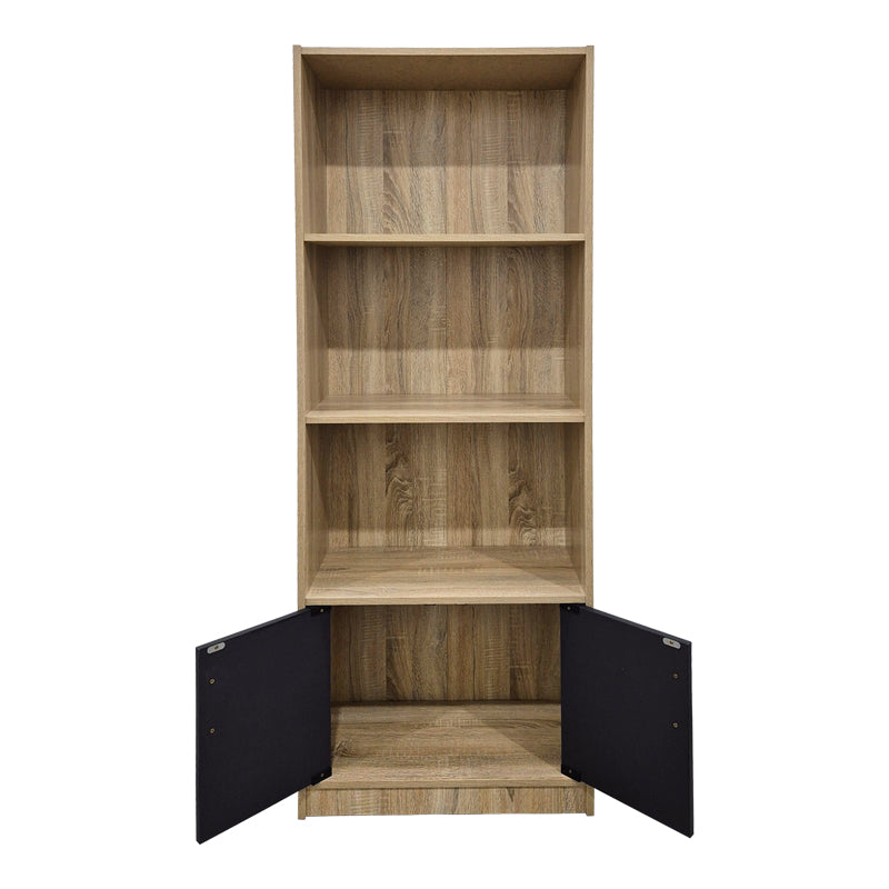 Βιβλιοθήκη Tekaro  sonoma-ανθρακί 60x29x166εκ - Pakobazaar