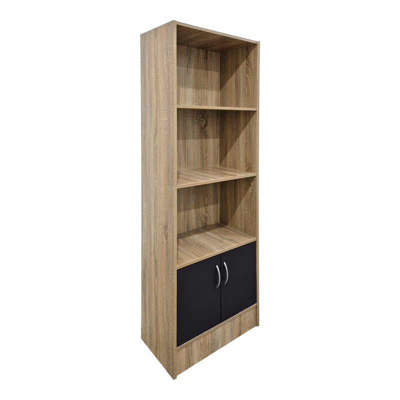 Βιβλιοθήκη Tekaro  sonoma-ανθρακί 57x33x180εκ - Pakobazaar