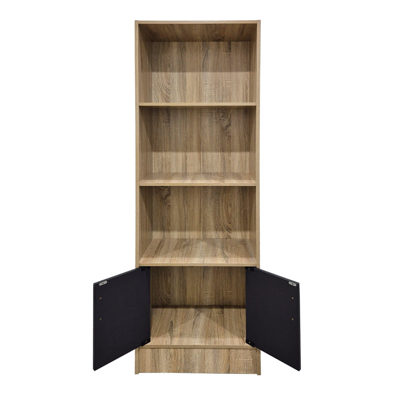 Βιβλιοθήκη Tekaro  sonoma-ανθρακί 57x33x180εκ - Pakobazaar