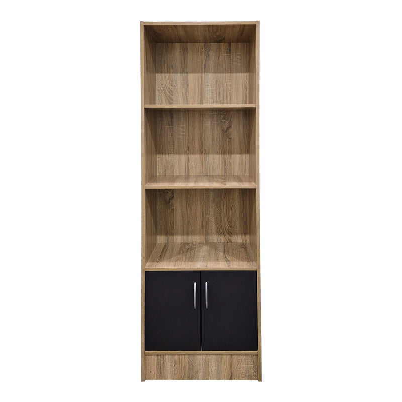 Βιβλιοθήκη Tekaro  sonoma-ανθρακί 57x33x180εκ - Pakobazaar
