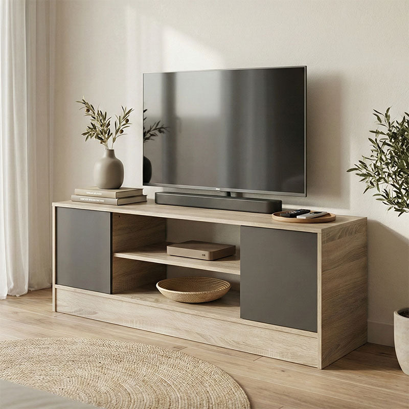 Έπιπλο τηλεόρασης Sasa  sonoma-ανθρακί 120x35x41.5εκ - Pakobazaar