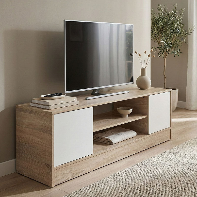 Έπιπλο τηλεόρασης Sasa  sonoma-λευκό 120x35x41.5εκ - Pakobazaar
