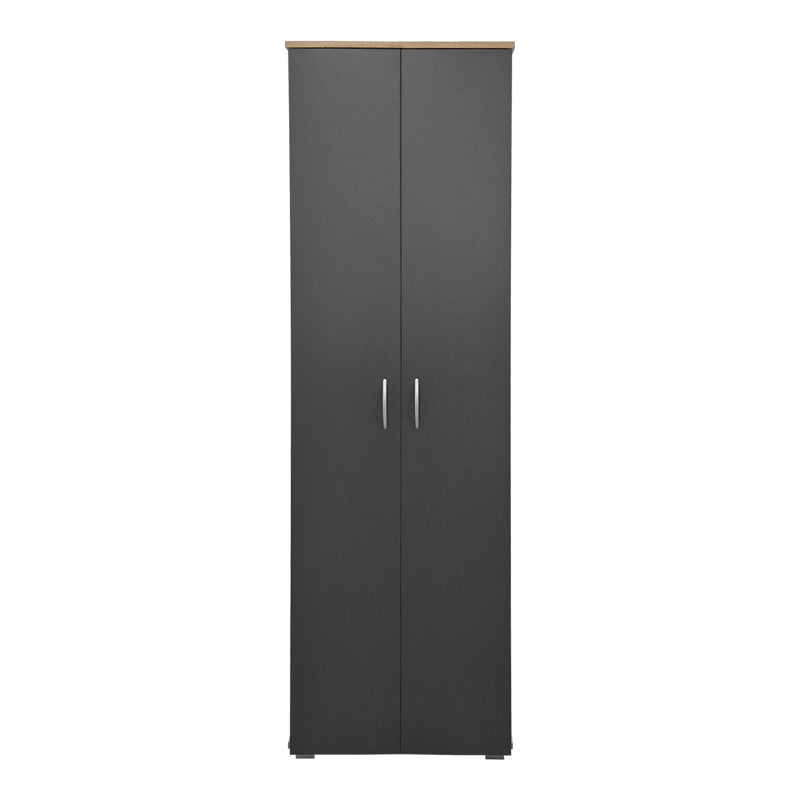 Παπουτσοθήκη-Ντουλάπα Racka  sonoma-ανθρακί 58x34x186εκ - Pakobazaar