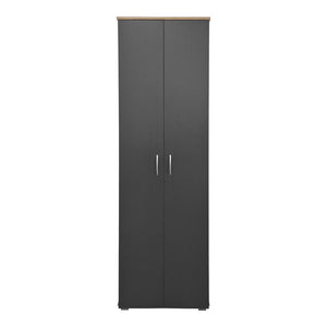 Παπουτσοθήκη-Ντουλάπα Racka  sonoma-ανθρακί 58x34x186εκ - Pakobazaar