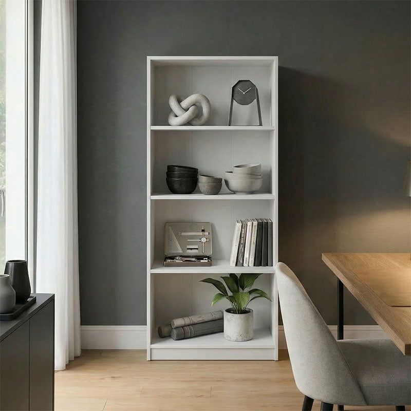 Βιβλιοθήκη Kendy  λευκό 60x30x167εκ - Pakobazaar