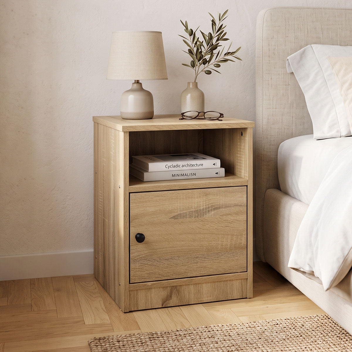 Κομοδίνο Lenea  sonoma 40x40x50εκ - Pakobazaar