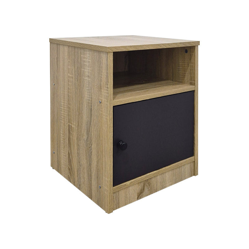 Κομοδίνο Lenea  sonoma-ανθρακί 40x40x50εκ - Pakobazaar