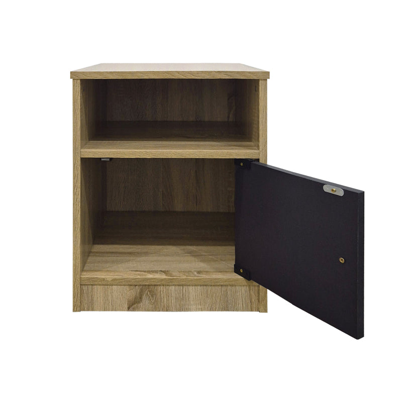 Κομοδίνο Lenea  sonoma-ανθρακί 40x40x50εκ - Pakobazaar