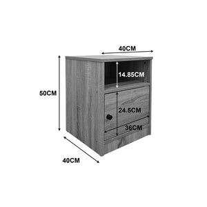 Κομοδίνο Lenea  sonoma-ανθρακί 40x40x50εκ - Pakobazaar