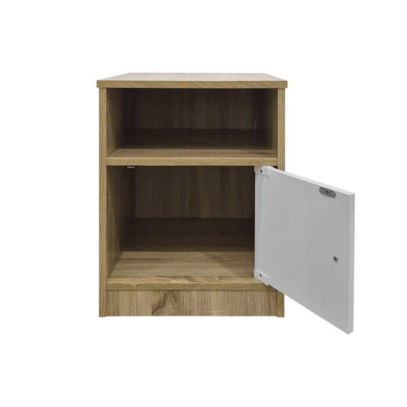 Κομοδίνο Lenea  sonoma-λευκό 40x40x50εκ - Pakobazaar