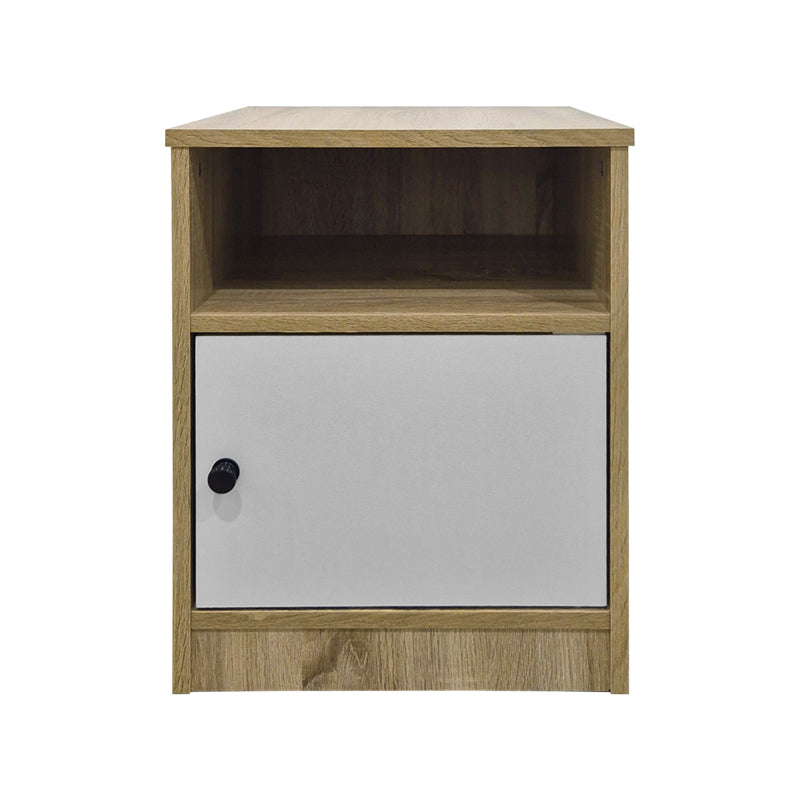 Κομοδίνο Lenea  sonoma-λευκό 40x40x50εκ - Pakobazaar