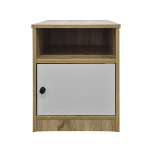 Κομοδίνο Lenea  sonoma-λευκό 40x40x50εκ - Pakobazaar