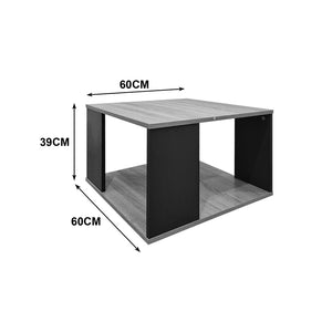 Τραπέζι σαλονιού Zelegan  sonoma-ανθρακί 60x60x39εκ - Pakobazaar