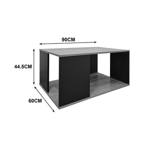 Τραπέζι σαλονιού Zelegan  sonoma-ανθρακί 90x90x44.5εκ - Pakobazaar
