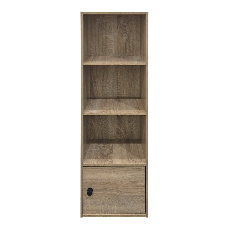 Βιβλιοθήκη-στήλη Lenobia  με ντουλάπι sonoma 30.5x24x95εκ - Pakobazaar