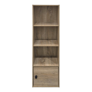 Βιβλιοθήκη-στήλη Lenobia  με ντουλάπι sonoma 30.5x24x95εκ - Pakobazaar