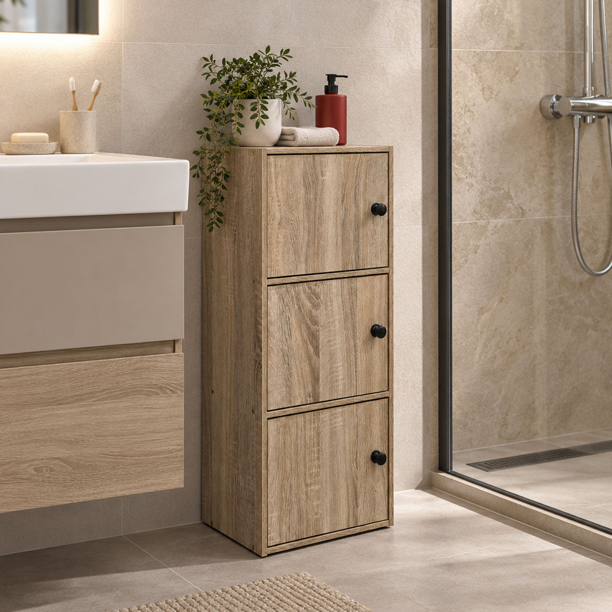Ντουλάπα-στήλη Wirdia  sonoma 30.5x24x71.5εκ - Pakobazaar