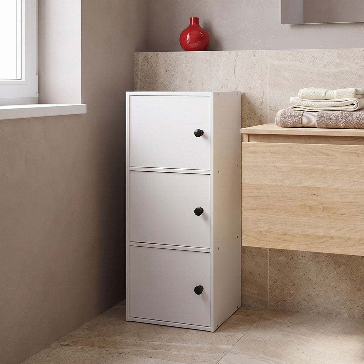 Ντουλάπα-στήλη Wirdia  λευκό 30.5x24x71.5εκ - Pakobazaar