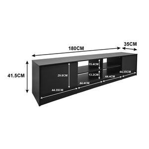 Έπιπλο τηλεόρασης Tivia  ανθρακί 180x35x41.5εκ - Pakobazaar